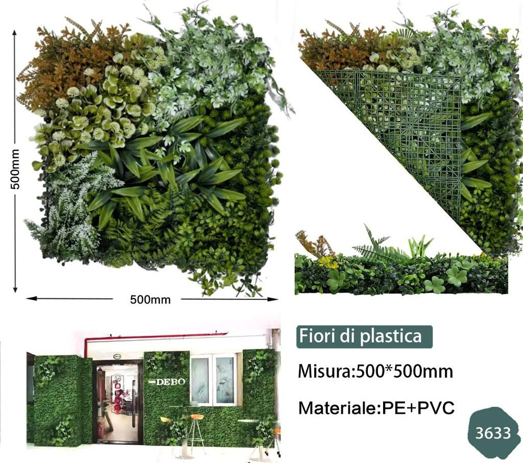 Pannello effetto Erba con Fiori 50x50