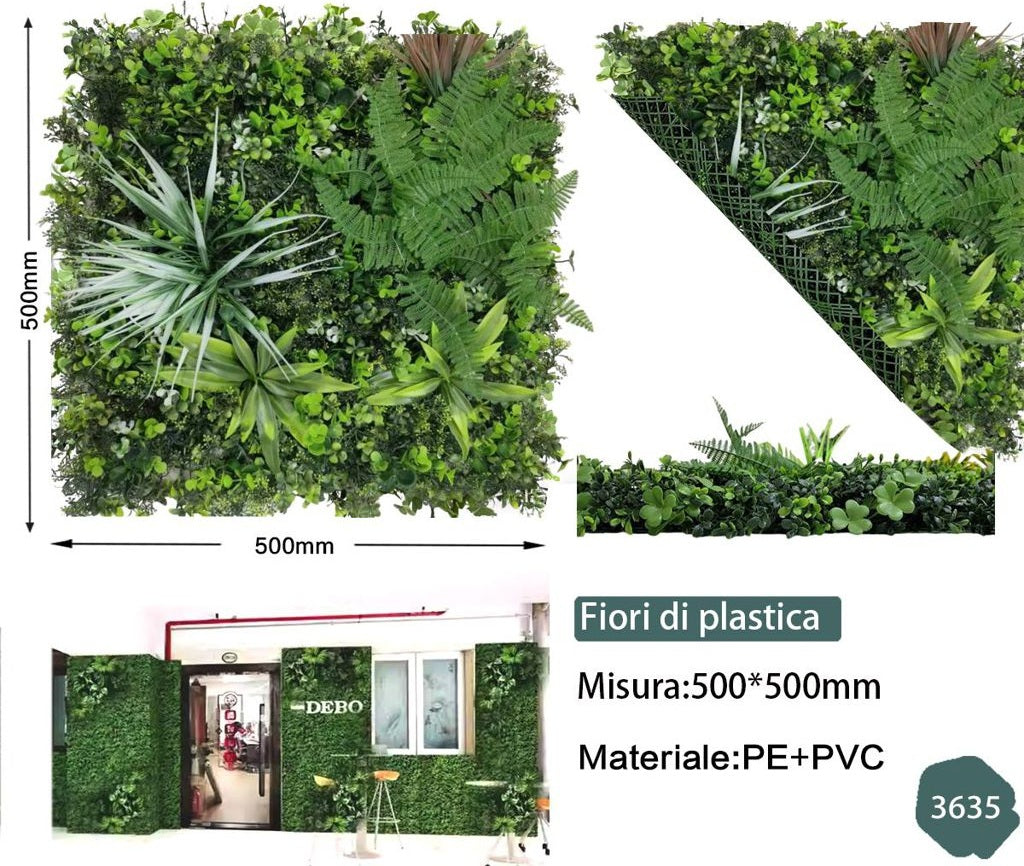 Pannello effetto Erba con Fiori 50x50