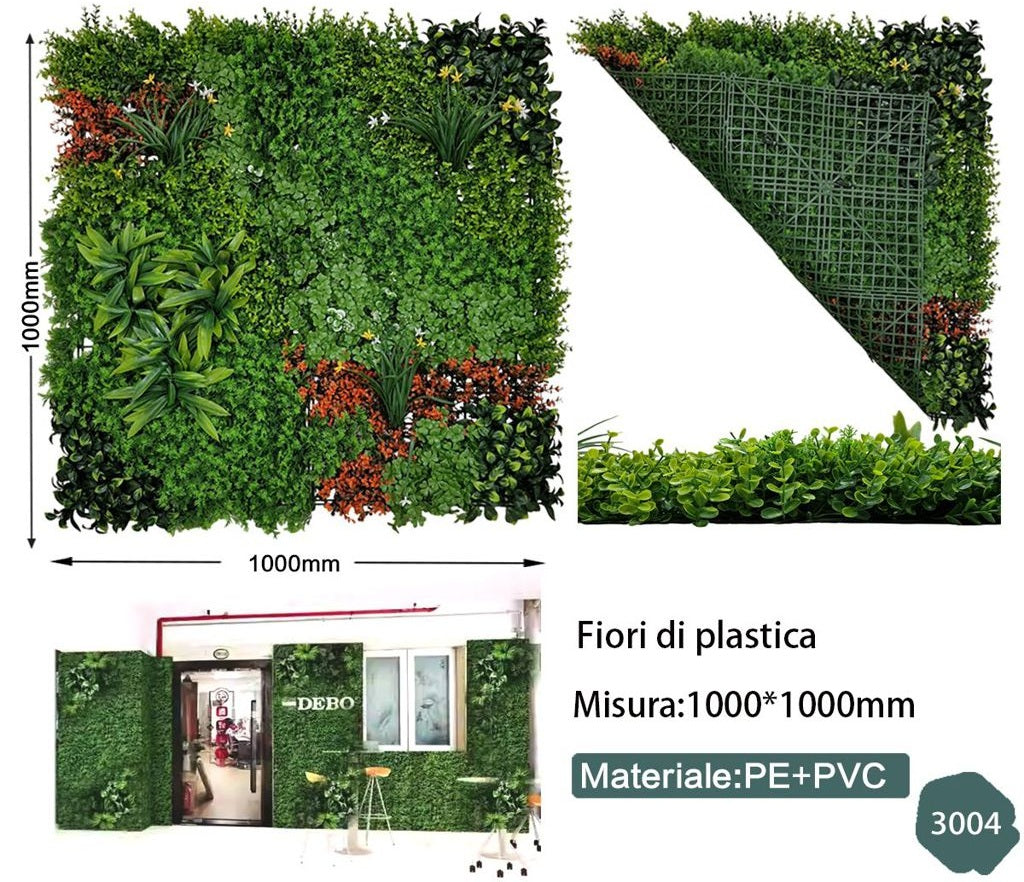 Pannello effetto Erba con Fiori