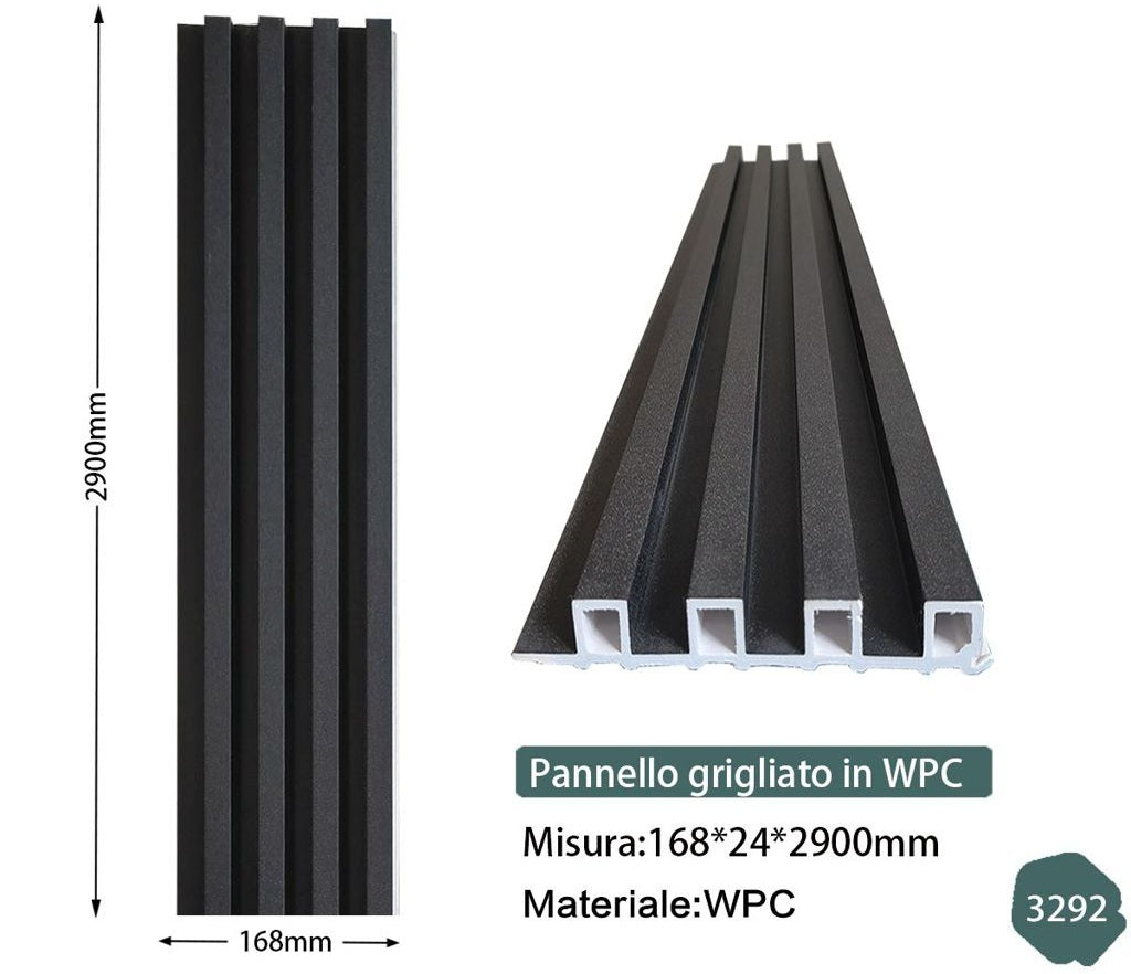 Doghe in WPC - Effetto Nero Opaco