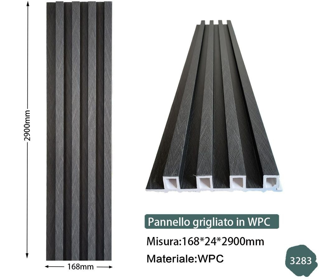 Doghe in WPC - Effetto Nero Ruvido